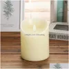 Candles 3 Pcs/ 1 Set Lights Led Flameless Light Smooth Flickering Battery Operated For Home Decor Drop Delivery Garden Dhmxr