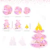 Party Supplies 3 Layer Cartoon Princess Castle Cake Display Stand Cupcake Rack Holder Födelsedag Baby Shower Tray Decor