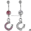 Navel Bell -knop Rings D0223 Buikring Drop levering sieraden Body Dhgarden OTRF4