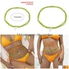 Correntes de barriga Bohemian Cor Verde Semente Beads Cintura Barriga Corrente Mulheres Jovens Meninas 2022 Verão Beach Bikini Doce Legal Y2K Judeu Dhgarden Dhnyw