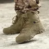 Защитная обувь Мужские военные ботинки Мужские уличные замшевые ботильоны из коровьей кожи Тактические армейские ботинки Рабочая безопасная обувь для мужчин Повседневная водонепроницаемая походная обувь 231110