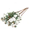 Fiori decorativi simulati composizione di fiori in vaso di foglie di eucalipto con 4 decorazioni di nozze di denaro di eucalipto artificiale essiccato in cotone