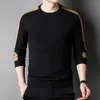Men's T-Shirts Fashion Men Long Sleeve Knitted T-Shirt Korean Streetwear Business Spring Autumn New Round Neck Casual Male Clothes Tops 2023 J231111