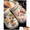 Shoe Parts Accessories Cartoon Bear Biscuit Food Charms Decoration Kids Fit Croc Wristbands Toy Diy Backpack Xmas Gifts Buckle Dro Dhu5W