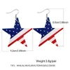 수진 샹들리에 1Pair American Flag Leather Earrings 5 ​​포인트 스타 패션 보석 스트라이프 눈물 드롭 성명서 이어링 독립 기념일 Z0411