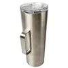 20oz 30oz skinny tumbler met handvat vacuüm roestvrijstalen rechte kop 30oz koffie biermok met deksel 30oz drinkmokken A07 Qwxcb