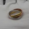 Original Designer Tri-Ring Ring Logo gravieren 18 Karat Gold Silber Rose 3 Farben 316L Edelstahl Ringe Frauen Männer Liebhaber Hochzeit Schmuck Dame Party Geschenke 6 7 8 9