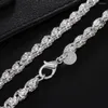 Catene Collana in argento sterling 925 Catena da 20/24 pollici per donna Uomo Moda Gioielli di alta qualità Regali di Natale