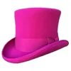 Wide Brim Hats Bucket Rose PINK Women Top Hat Victorian Cylinder Chimney Pot Steampunk Toppper 231110