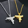 Pendentif Colliers Fashion Top Qualité 100 925 Sterling Silver UZI Collier pour femmes Hommes Hip Hop Bijoux Drop 231110