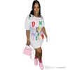 T-shirt da donna Abiti Causa Moda Lettera Stampata Lady Girl Dress Taglie forti Abbigliamento S-XXXL