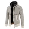 Men's Jackets Fleece Cardigan Men's Sweater Jacket Male Cold Blouse Autumn Winter New Korean Slim Hooded Windbreaker Y2K Brown Jackets Coat J231111