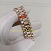 3 Cor Photo Real relógios de ouro rosa com caixa Men 40mm Green Black Dial Bracelet Bracelet