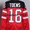 Weng Jahrgang 2015 World Juniors IIHF 100-jähriges Jubiläum Damen-Trikots 16 Jonathan Toews Rotes Eishockey-Trikot, 100 % Stickerei