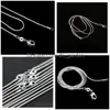 Kettingen Groothandel 1Mm 925 Sier 16-24Inches Gestempelde Slangenketting Mode Diy Sieraden Maken Drop Delivery Sieraden Jewe Dhgarden Dh3Ml