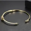Bangle Brand Fashion Luxury Bow for Women Wedding Party Gifts Copper Winter Jewelry Ladies Classic