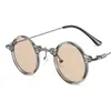 Zonnebril DYTYMJ Vintage Ronde Mannen Kleine Frame Bril Mannen/Vrouwen Stoom Punk Luxe Brillen Lents De Sol Mujer