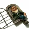 Garden Decorations Dwarf Old Man Statue Decoration Resin Sculptures Elf Out The Door Window Tree Hugger Gnome Decor