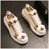 2023 Royal Style Men Wedding Dress Shoes Fashion Brodery White Spring Autumn Wear Exotic Designer Loafers Lace-Up Casual Sneakers