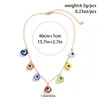 Chains Colored Rice Bead Daisy Tassel Chain Necklace For Women Simple Fashion Gold Plated Turkey Eyes Pendant 2023