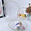 Europeiska glasmiddagsplattor utsökta fruktbiff salladplatta västerländska dessert Tray smycken skrivbordsdekor Tray Tableware Q2