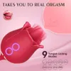 Produits pour adultes Rose Toy Vibrator 3in1 Stimulateur clitoridien Lécher la langue Thrusting g Spot Dildo 9 Modes Clit Nipple Licker pour Femme Homme Couple 230316