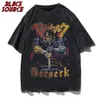 Heren T-shirts Vintage Berserk Anime Shirt Unisex T-shirt