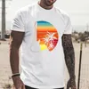 Men's T Shirts Big And Tall Mens Tee Male Spring Summer Vacation Beach Print Shirt Tunic Men Men's Long Sleeve Workout Tops