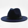 Geniş Memlu Şapkalar Kova Markası Ozyc Kış Sonbahar İmitasyon Yünlü Kadın Kadın Erkekler Fedoras Top Caz Şapkası Avrupa Amerikan Yuvarlak Kapaklar Bowler 231110