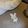 Choker Trendy White Cloth Petal Flower Quaste Große Ohrringe für Frauen Statement Schmuck Holiday Beach Dangle Pendientes