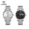 Titta på band Cadisen Automatic Men s Mechanical Waterproof Week Calender Double Show Business Gentleman Man Style Steel Band 231110