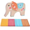 Trave di equilibrio con bastone colorato in legno greco Gioco di puzzle per bambini Giocattolo per famiglie genitore-figlio Trave di equilibrio con elefante, musica pieghevole