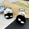 Porte-clés 1PC Panda Porte-clés Sac Pendentif Creative Mignon Noir Blanc Téléphone Mobile Peluche Porte-clés Accessoires