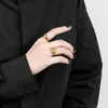 Band Rings QMCOCO Silver Color Smooth Surfe Geometric Creative Trendy Ring For Women Simple Open Adjustable Ring Fine Jewelry Gifts P230411