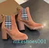 Créateur de mode baskets longues marque de luxe femme sur le genou chaussons court hiver cheville Cowboy chaussons fen S438 010