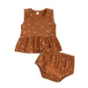 Conjuntos de roupas 0-18m adorável verão nascida garotas roupas florais estampestas mangas mangas tanques tampas shorts roupas casuais infantis