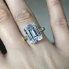 Band Rings 2021 Fashions Women Sterling Silver 925 Jewellery Classic Engagement Ring Emerald Cut Diamond Ring J230411