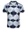 Belas flores impressam as camisas casuais masculinas de manga curta, camisa de designer feminino