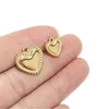 Colares pingentes everfast 10 pc/lote diy fundição pequeno coração encantos componentes de aço inoxidável personalizado fazendo jóias pode gravar logotipo