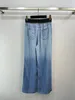 Kadın Pantolon Capris Designer 2023 Günlük Bel Yüksek Bel Gevşek Geniş Bacak Kadınlar İçin Yaz Bayanlar Uzun Pantolon Htyf