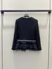 Chaquetas de mujer diseñador 23 Otoño/Invierno nuevo estilo elegante de celebridad cinta envuelta gruesa Tweed mezclado abrigo de lana delgado WWCN