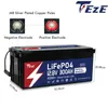 Pack de batteries LiFePO4 12V, 300ah, rechargeables, BMS intégré, 6000 Cycles, pour camping-car, système d'énergie solaire, sans taxes aux états-unis et dans l'ue, nouveau