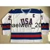 Weng 1980 USA Hockey Jersey 17 Jack O'Callahan 21 Mike Eruzione 30 Jim Craig Men's 100％Stitched 1980 Miracle on Ice Hockeyジャージ