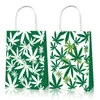 Cadeau cadeau BD039 12pcs Summer Hawaii Green Castor Feuilles Fête d'anniversaire Portable Gâteau Emballage Sacs en papier Baby Shower S