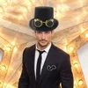 Beralar steampunk gotik üst şapka ile gözlük moda dokunmamış plastik bowling caz cadılar bayramı cosplay kostüm parti sahne