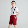 Ensembles de vêtements Été grands enfants agrandir vêtements ensemble mode garçons hébergeant des costumes de chœur chemise blanche et shorts enfants grande taille jarretelle