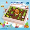 Kinderen houten speelgoedverlichting Verlichting Early Education Educational Interest Vegetable Memory Schaakspel Game Farm Pull Radish Board Game