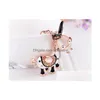 The Little Donkey Cartoon Car Keychain Lady Opal Pendant Cute Animal Key Chain For Women Bag Accessories Drop Delivery Dhr0Z