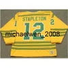 Weng Personalizado Homens Jovens Mulheres Vintage # 12 Pat Stapleton Cougars 1973 WHA Hockey Jersey Tamanho S-5XL ou personalizado qualquer nome ou número