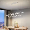 Pendant Lamps Led Restaurant Lights Luxury Dining Table Bar Chandelier Modern Simple Long Chandeliers Home Indoor Decor Lighting